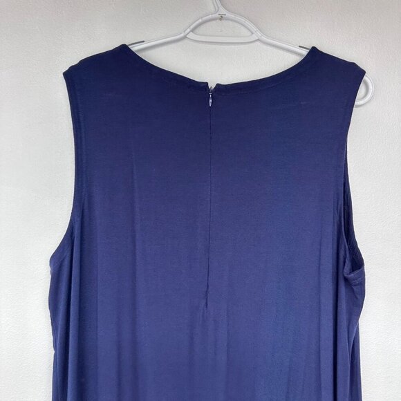 Eileen Fisher Womens Jumpsuit Viscose Stretch Sleeveless Size XL Blue Minimalist - Picture 4 of 12